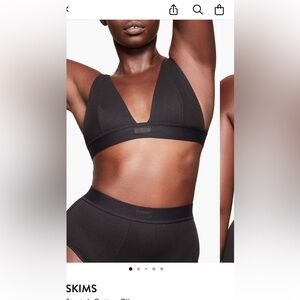 Skims stretch, cotton rib plunge bralette
